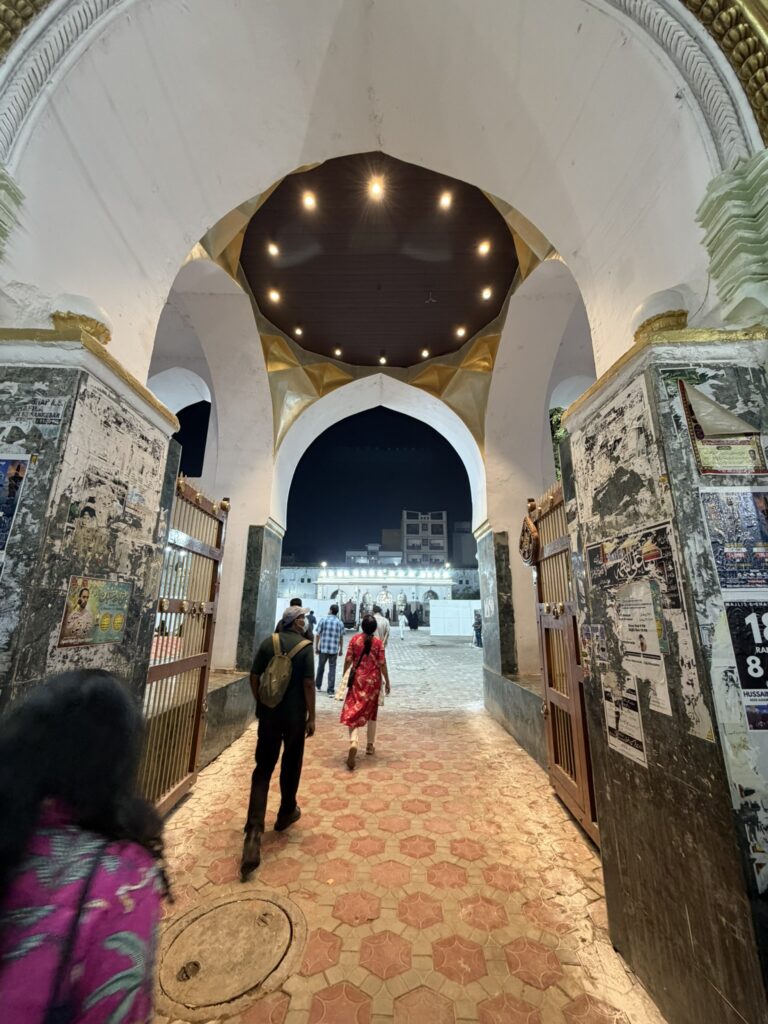the historic arched entrance of darulshifa, hyderabad