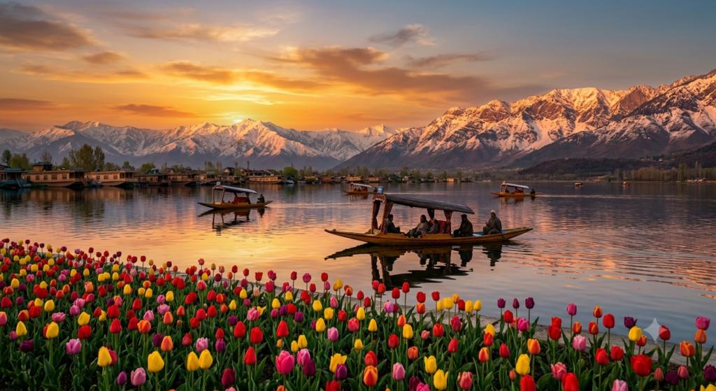 Cinematic sunset over Dal Lake in Srinagar - BlueJay Explorations