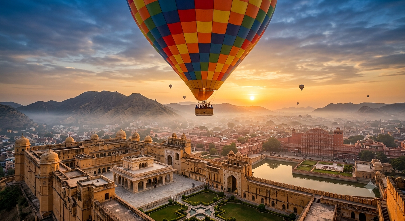 Hot Air Balloon Ride in Jaipur: Soaring Above the Pink City at Sunrise - BlueJay Explorations