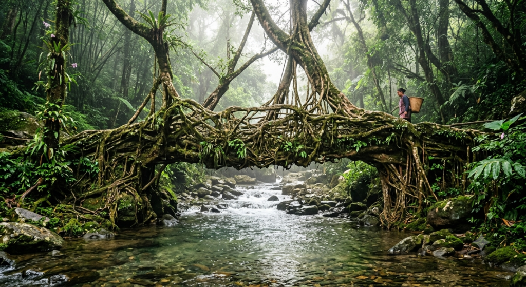 Living Root Bridge near Mawlynnong - BlueJay Explorations