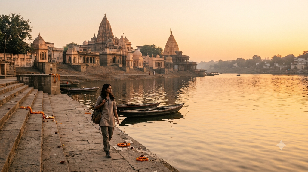 Traveller experiencing a peaceful spiritual journey in Madhya Pradesh - BlueJay Explorations
