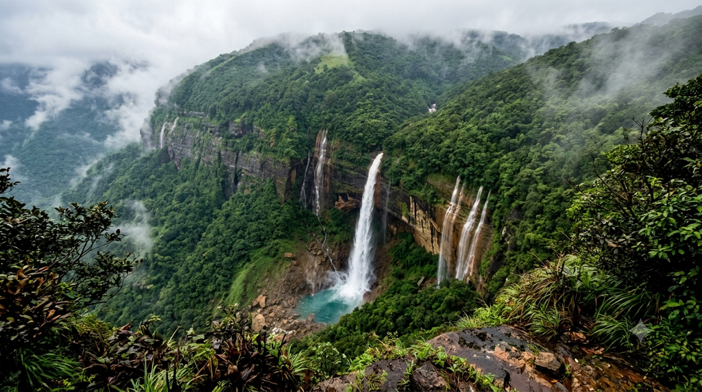 Nohkalikai Falls near Cherrapunji Meghalaya - BlueJay Explorations