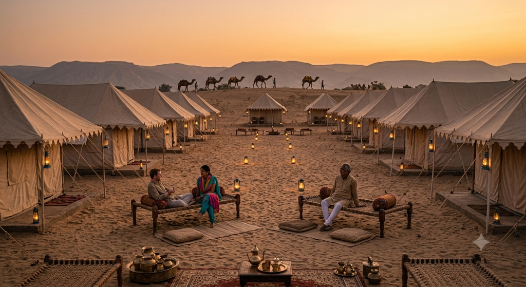 Desert camping near Pushkar during the Camel Fair - BlueJay Explorations