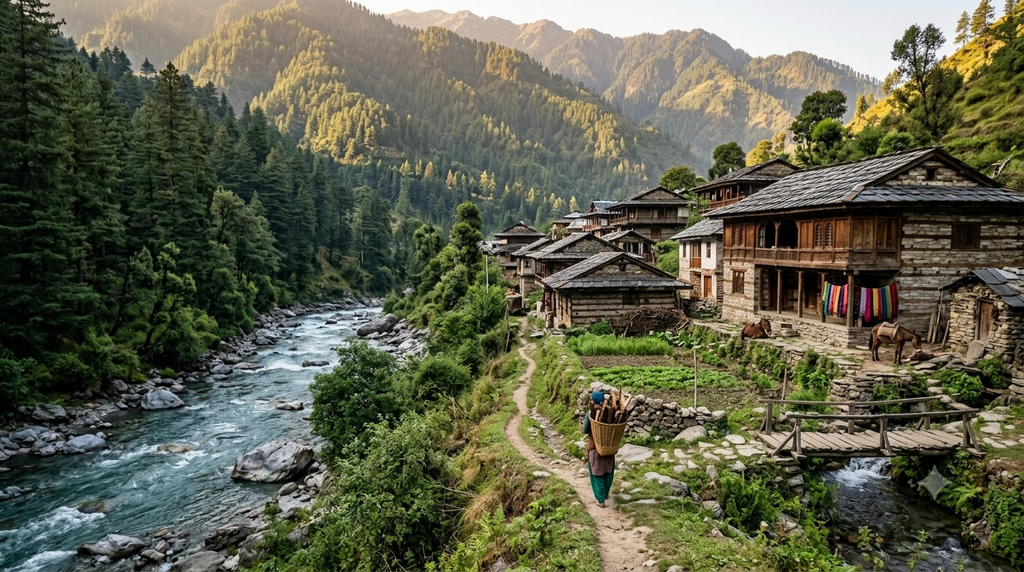 Nature trail through the forests of Tirthan Valley in Himachal Pradesh - BlueJay Explorations