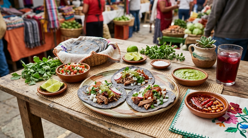 Traditional Mexican tacos with corn tortillas, salsa, lime, and fresh herbs - BlueJay Explorations
