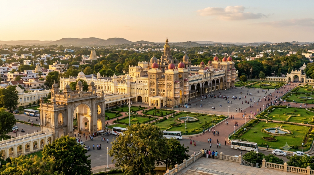 Historic Mysore Palace representing the royal heritage of the Wadiyar dynasty - BlueJay Explorations
